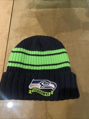 Kids Navy and Neon Green Beanie